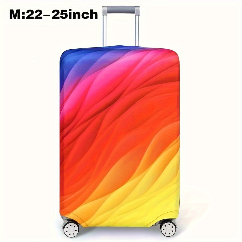 Cartoon patterned elastic luggage cover for travel suitcase or trolley duffle case.