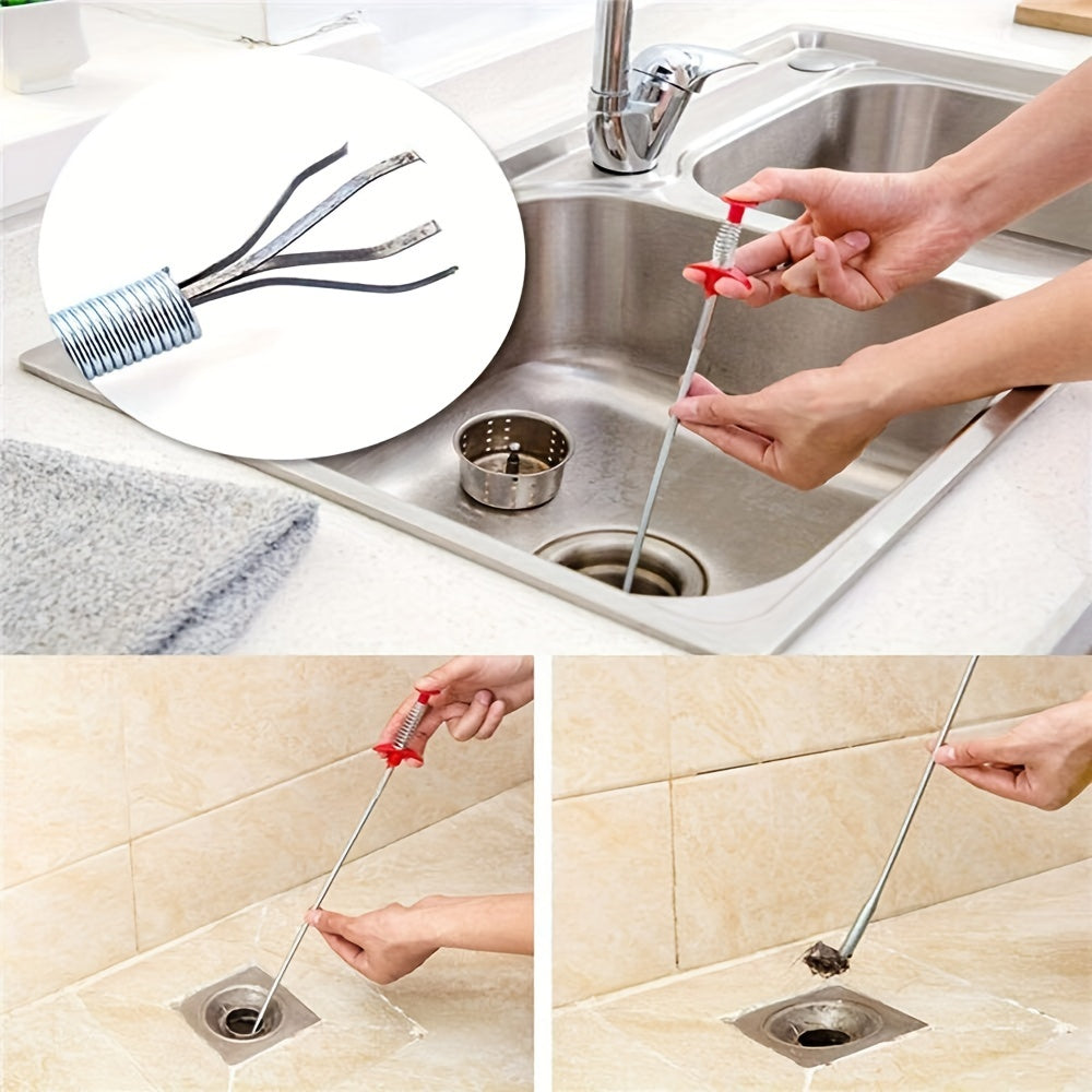 Get ready for school with this household gadget - the Drain Cleaning Dredging Tool with Grapple Hook! This long, flexible grabber claw sink drain cleaner is perfect for removing kitchen sink sewer clogs. Say goodbye to drain hair with this handy drain