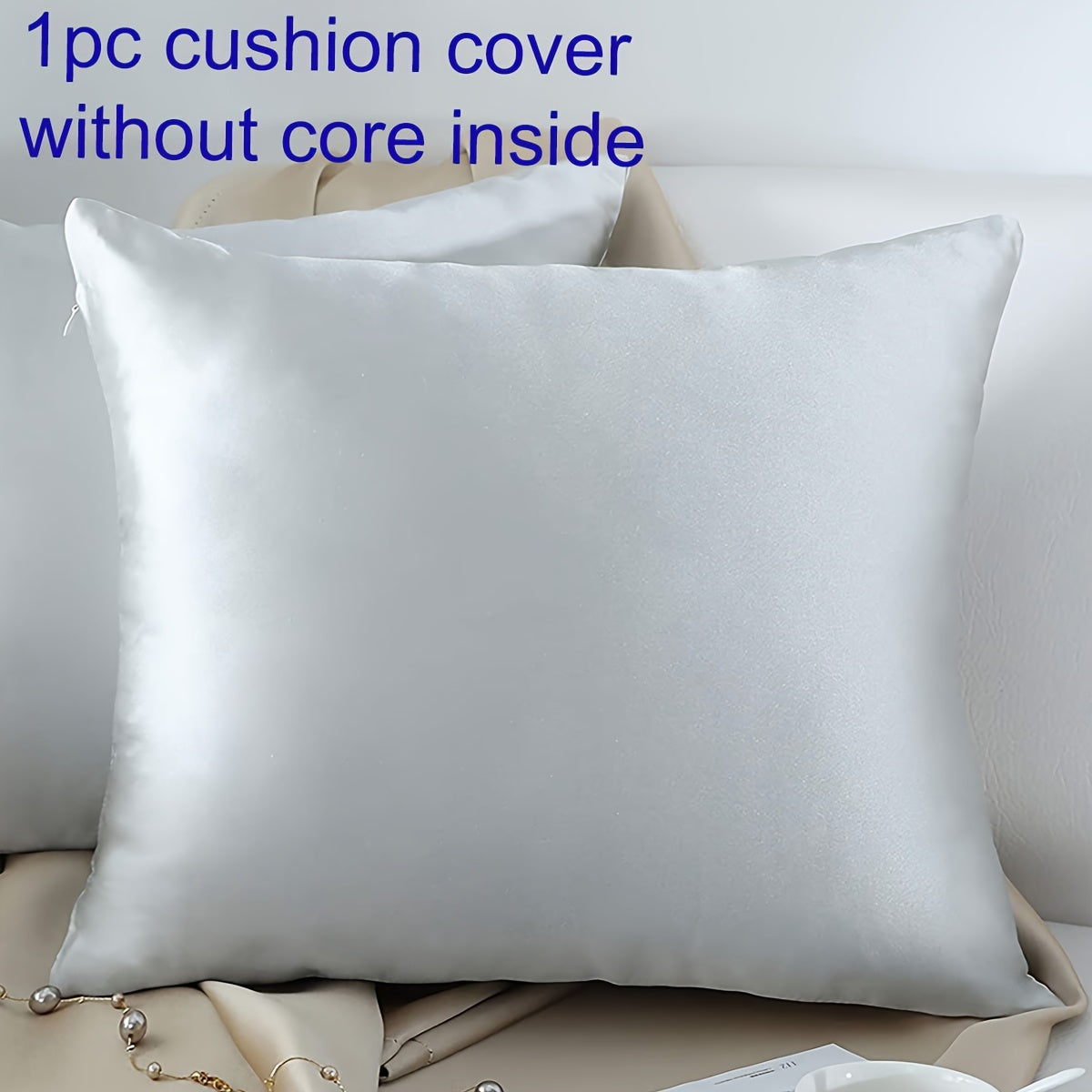 This satin cushion cover features a soft and silky texture, with a convenient zipper opening for easy removal. Perfect for adding a touch of elegance to your home, office, or living room decor. Pillow core not included.