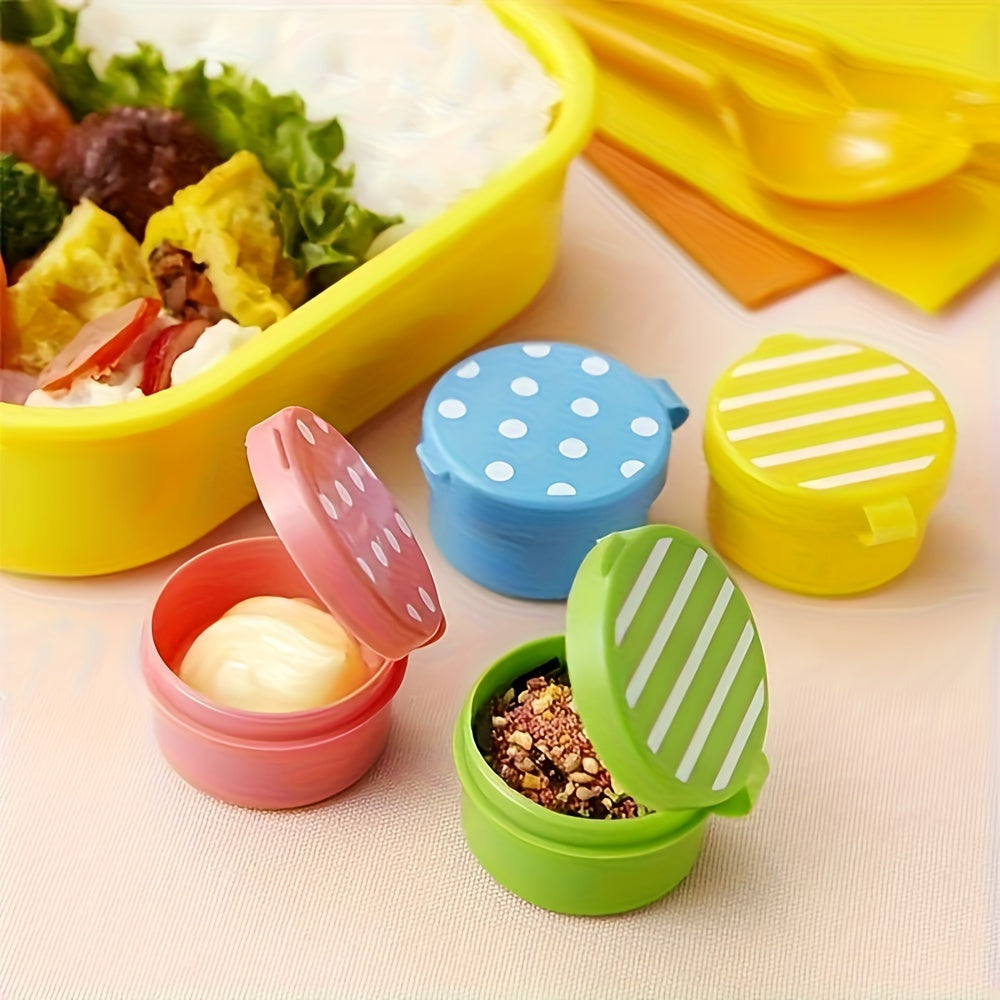 12pcs Mini Portable Sauce Containers for Bento with Japanese-Style Squeeze Bottles and Ketchup Dispensers.