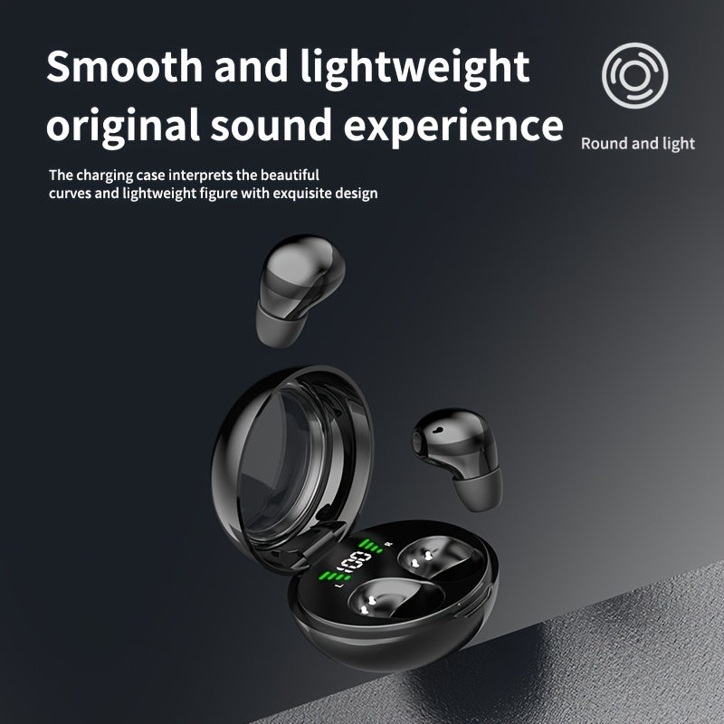 New Mini Invisible Wireless Headphones with Long Standby Time and Microphone, Suitable for Men and Women.