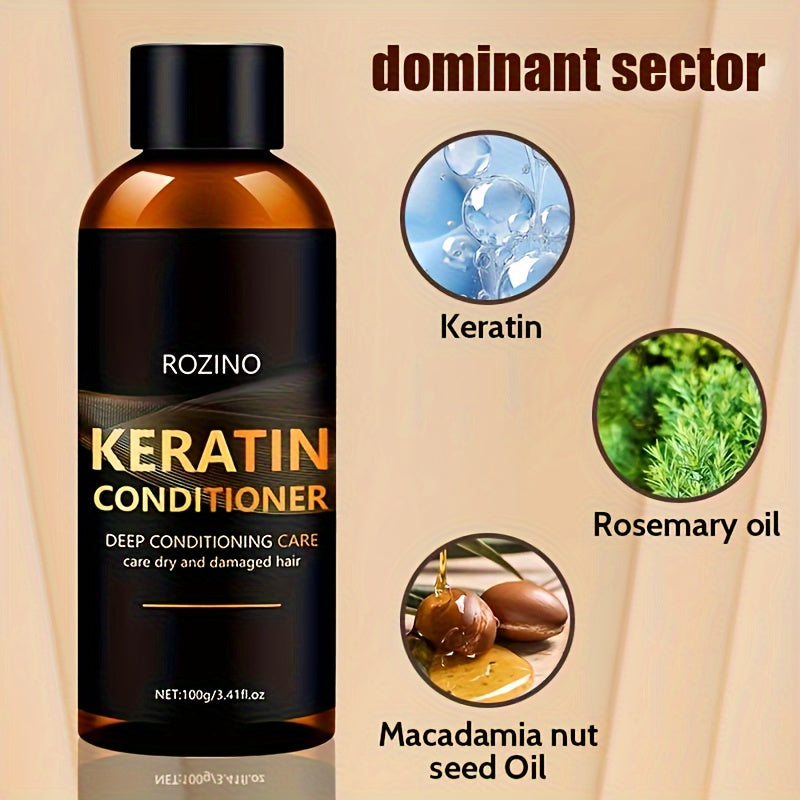 Keratin conditioner for dry, damaged hair. Non-greasy, moisturizing, and promotes smooth, shiny hair.