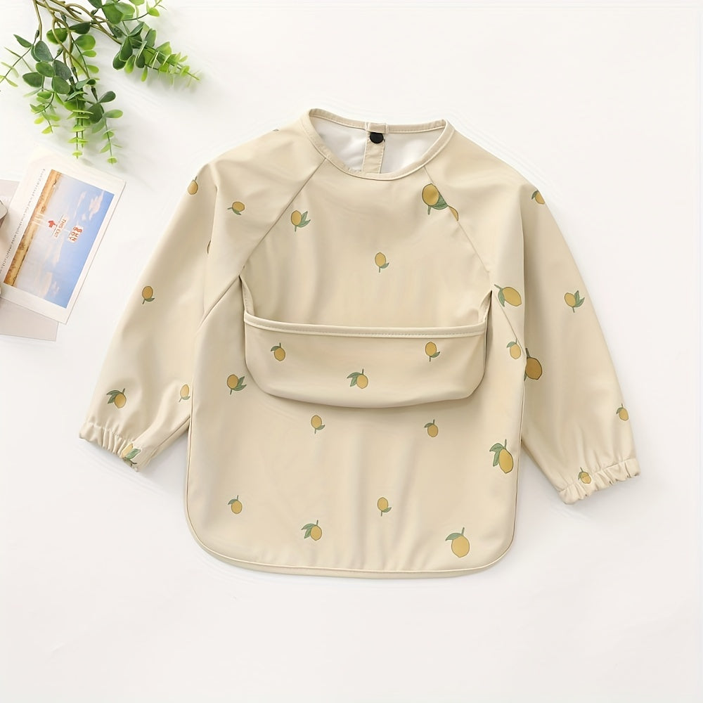 Keep your little one clean and stylish with this unisex long sleeve bib. Featuring a debris collection pocket, waterproof material, and adorable design, this apron is perfect for mealtime messes. A great gift for Halloween, Thanksgiving, Christmas, or