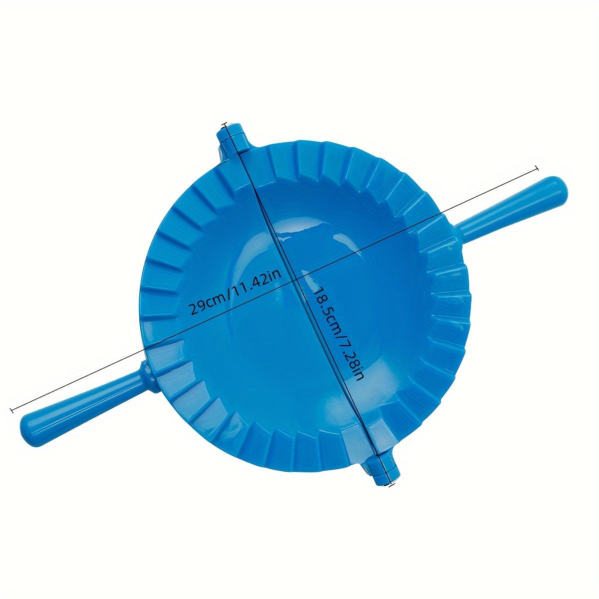 One piece of a plastic dumpling maker, also known as a dumpling mold or manual dumpling wrapper. This versatile kitchen gadget can also be used as an empanada maker and comes with kitchen accessories.