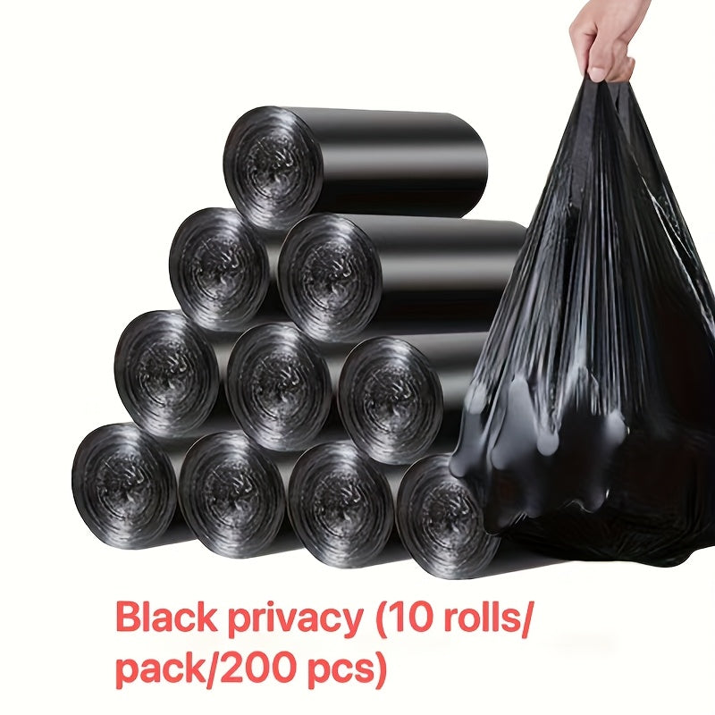 The pack contains 100 tablets and 5 packs of small disposable trash bags, perfect for storing waste and cleaning different areas like the living room, bedroom, kitchen, and bathroom.