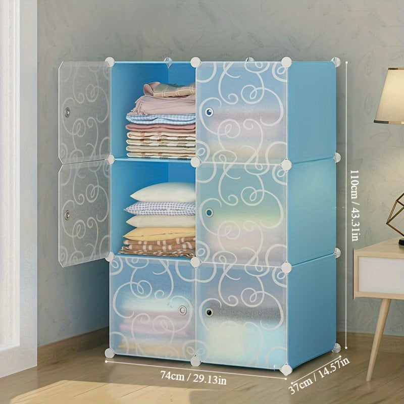 1 piece of Simple Wardrobe, Combination Wardrobe and Clothing Storage Cabinet. It can also be used for Household Miscellaneous Storage. This Stackable and Expandable Organizer helps in saving space in Bedrooms, Study Rooms, Living Rooms, and Dormitories.