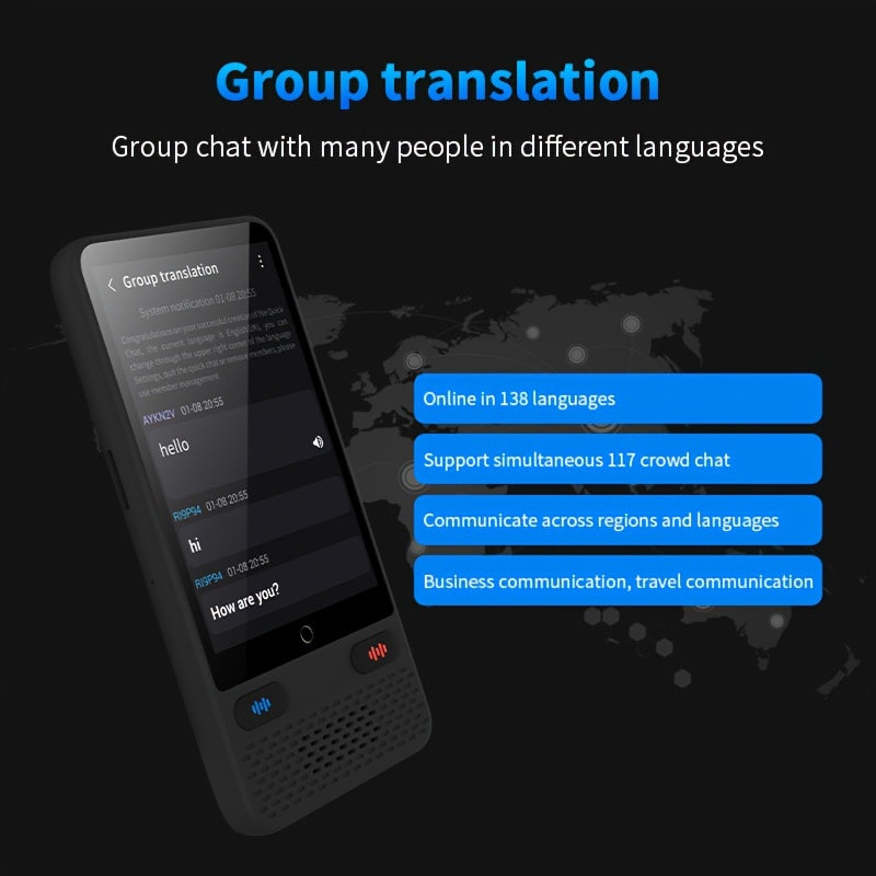 Portable two-way real-time language translator, supports 138 languages accurately both offline and with recorded photos. Ideal for travel, business, and learning.