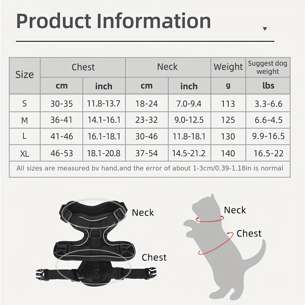 Reflective, breathable vest-style cat harness set with walking rope for outdoor walks and training.