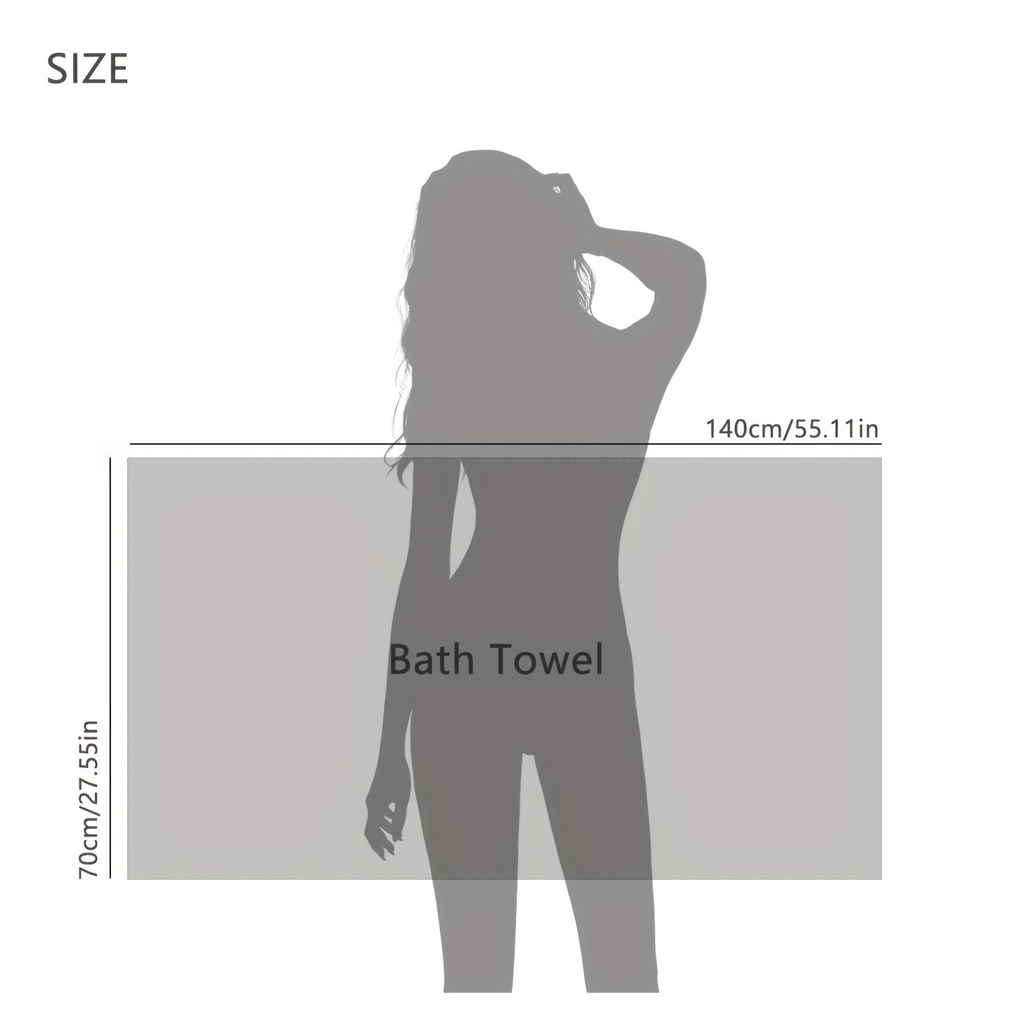 3 colors of cotton bath towels, 68.58*139.7 cm, highly absorbent