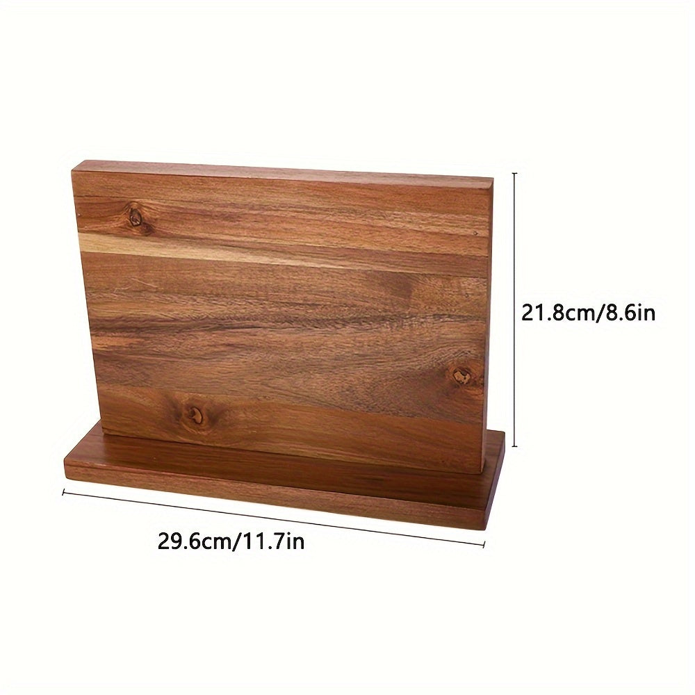 Versatile Wooden Magnetic Knife Block Holder with Powerful Enhanced Magnets for Efficient Home Kitchen Organization, Knife Storage Block Rack, Magnetic Knife Stands