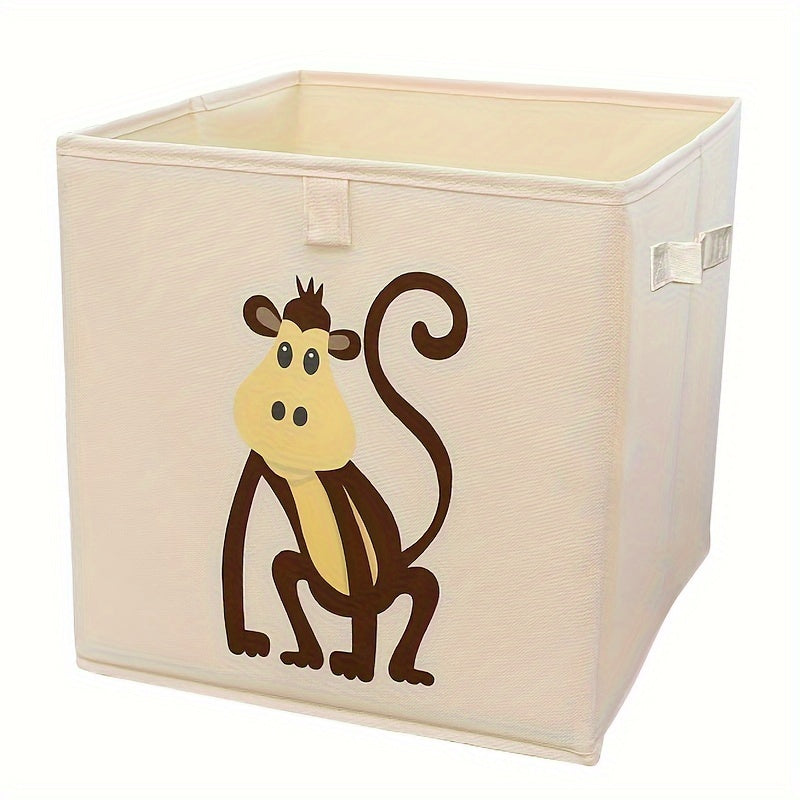 24L Oxford Cloth Folding Storage Basket for organizing kids' toys, clothes, and miscellaneous items in the living room, featuring a cute animal pattern from WHICHLIFE.