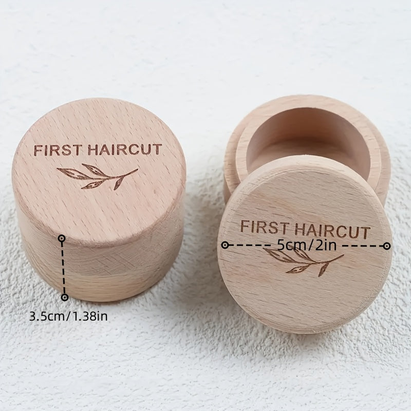 First Haircut Keepsake Box - Wooden Box for Collecting Hair and Teeth - Birth Memory Container - Home Decor and Gift