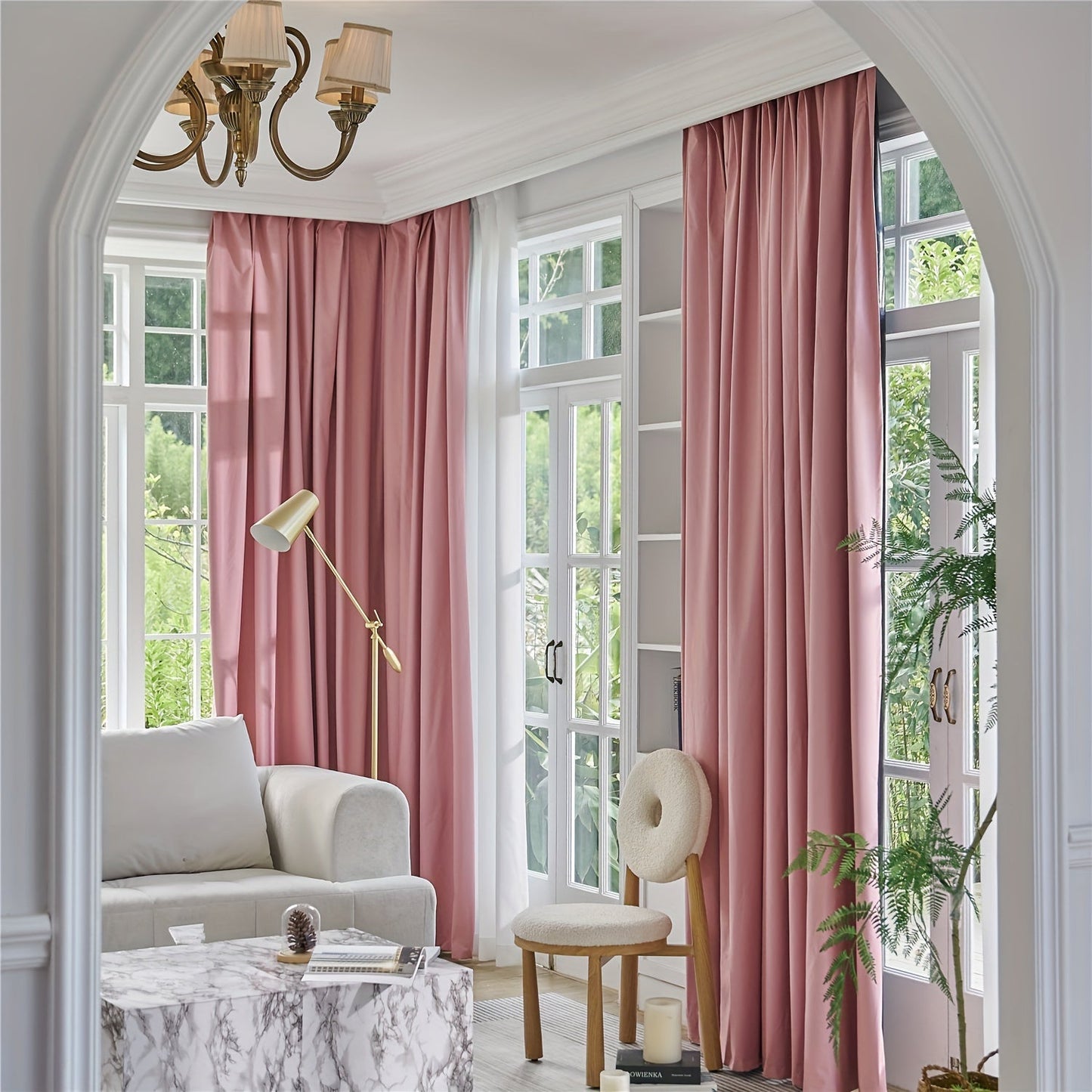 Blackout curtains in black or white color options available for bedroom and living room. These thermal lined curtains are insulated and light blocking, reducing noise in the room. Perfect for use in various rooms including living rooms, bedrooms