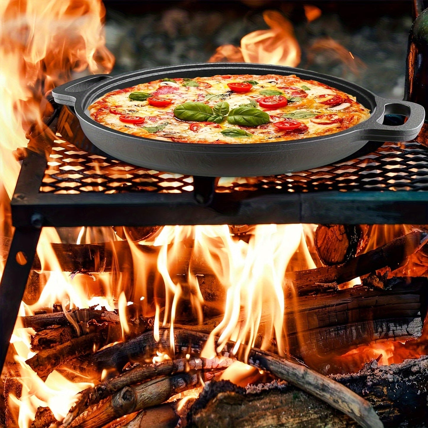 This Cast Iron Pizza Pan is a versatile piece of kitchen cookware that is perfect for cooking, baking, and grilling. It is durable, long-lasting, and provides even heating for all your culinary creations.