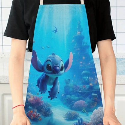 Disney has partnered with a new stylish waterproof apron featuring adorable cartoon designs of popular characters such as Mickey, Minnie, Winnie the Pooh, Stitch, and more. This apron is not only beautiful and fashionable, but also boasts a simple and