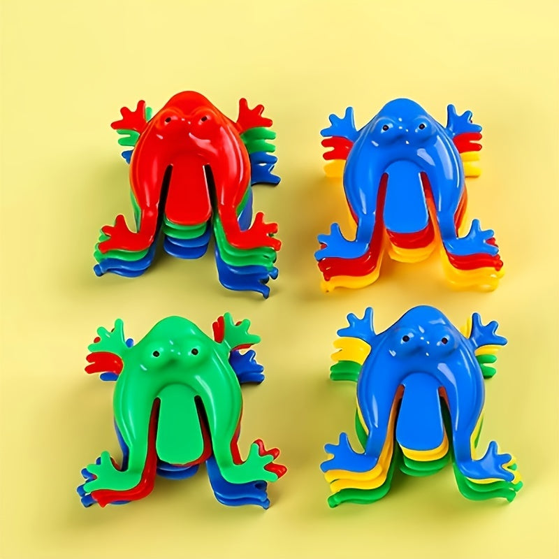 24 Mini Jumping Frogs - Colorful Plastic Finger Toys for Fun Learning & Party Favors, Perfect Birthday Gifts.