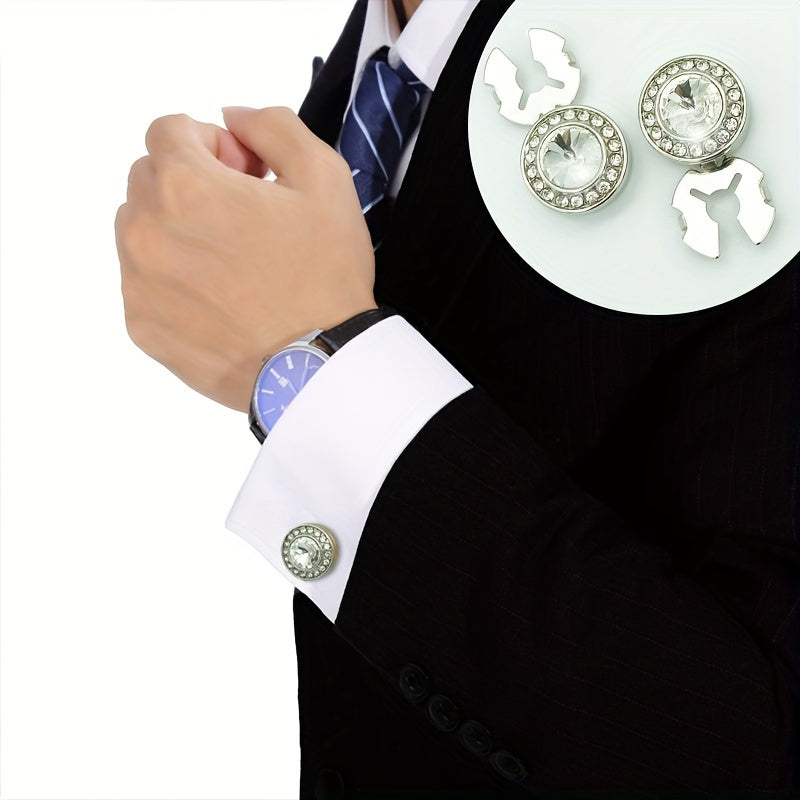 Elegant Button Set with Fashionable Shirt Sleeves, Cufflinks, and Trendy Brooches for Men. Ideal Gift for Birthday, Christmas, Anniversary, or Valentine's Day.