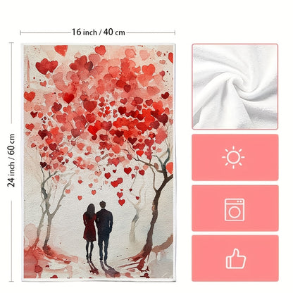 Set of 2 Kitchen Towels - Ultra Soft and Highly Absorbent, Perfect for Valentine's Day Event and Holiday Decor, Machine Washable, 16x24 Inch (2KYSYS1217498)