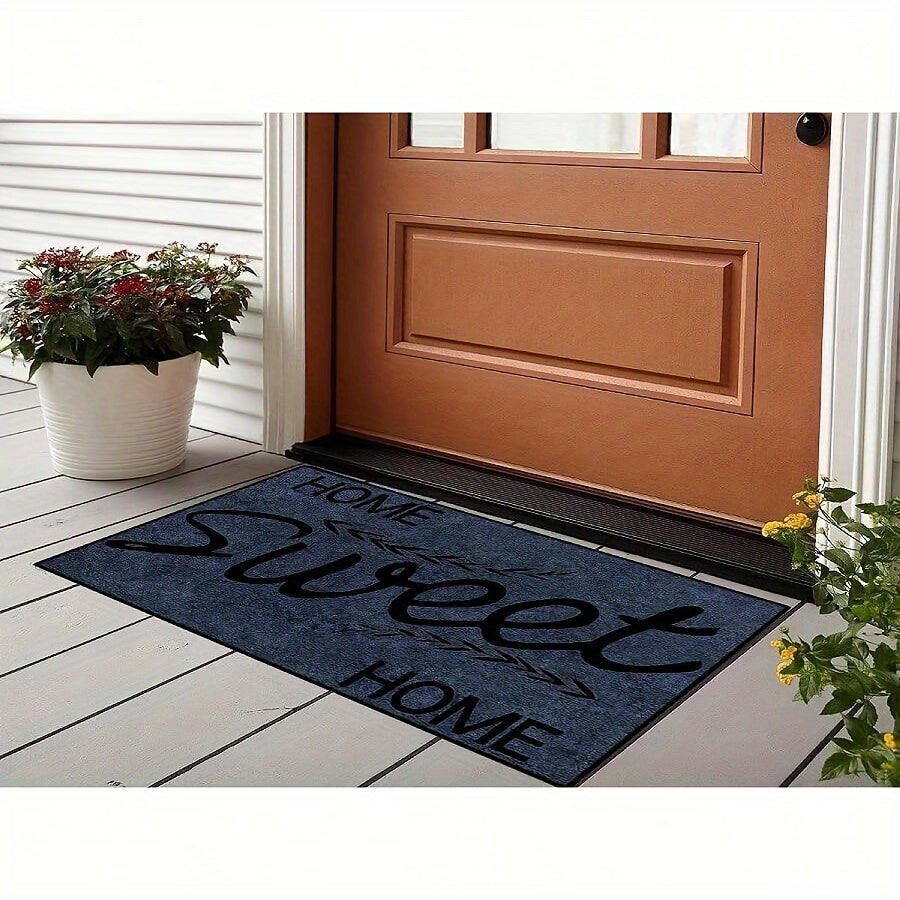 Dirt-resistant welcome doormat designed with modern geometric pattern, ideal for indoor and outdoor use. This low pile entrance mat is absorbent and suitable for use in living rooms, bedrooms, bathrooms, kitchens, balconies, and patios.