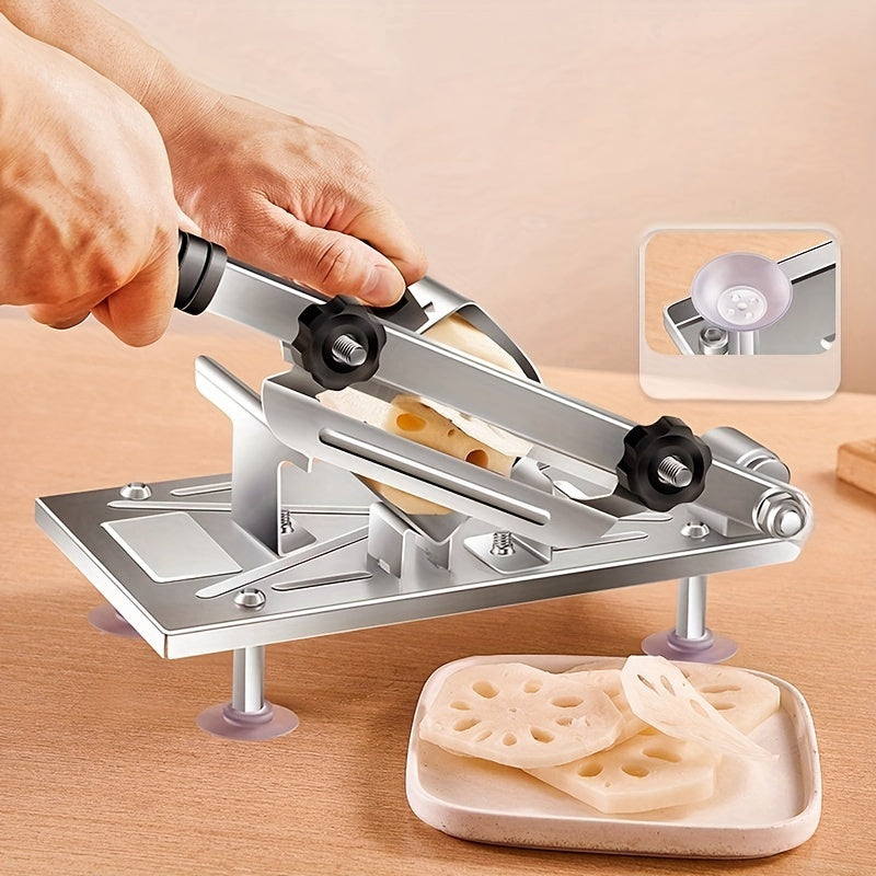 Durable Adjustable Slicer with Sharp Stainless Steel Blades - Great for Challenging Foods, Suitable for Home and Commercial Kitchens.