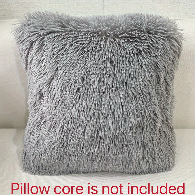 Luxurious 18x18 inch faux fur throw pillow cover for sofa, bedroom, or car.