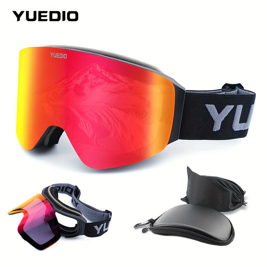 YUEDIO Premium Anti-Fog Ski Goggles with Magnetic Dual-Layer Frame for Snowboarding and Skiing