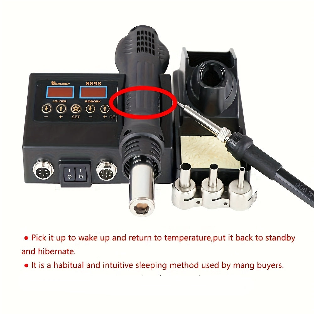 LCD welding station with digital display and welding return station tool kit 8898, for mobile phone repair and maintenance.