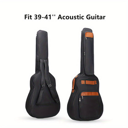 10MM Thickened Gig Bag for Acoustic and Classical Guitars with Dual Shoulder Straps and Pockets