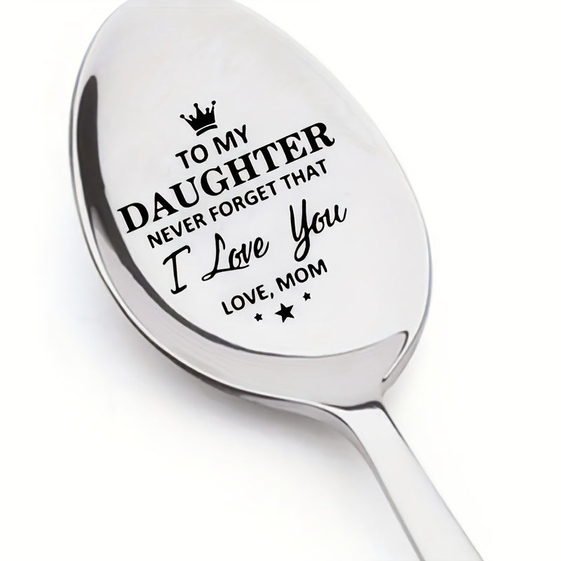 1 piece spoon for my son or daughter, a heartfelt gift to inspire and show my love. A special gift for a mother to give to her son or daughter, perfect for parties and celebrations.