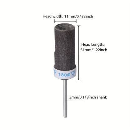 Sanding drums set with 1/8" shank includes 18 pieces with multi-grit (180/240/600/1000/1500/2000) for metal rust removal and stone grinding. Compatible with rotary tools.