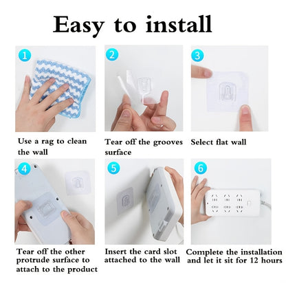 10 pairs of waterproof adhesive hooks for bathrooms and kitchens, no drilling required.