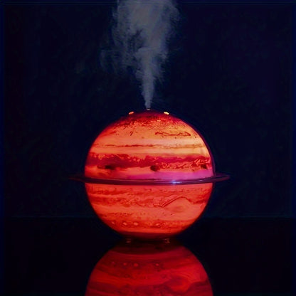 Creative 330ml Jupiter-inspired USB humidifier with LED night light, for aromatherapy in bedroom and home decor. USB powered.