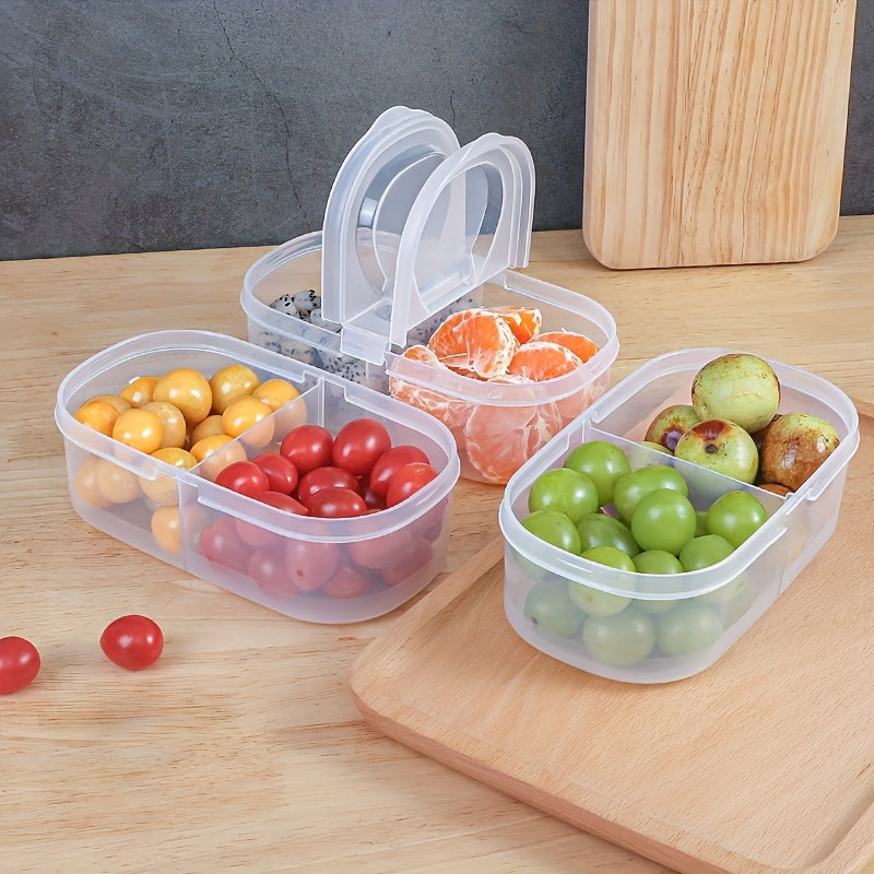 Plastic Refrigerator Storage Box for Cheese, Butter, Fruit, and Vegetables - Double Flap Fresh-keeping Container for Food Storage in Home Kitchen.