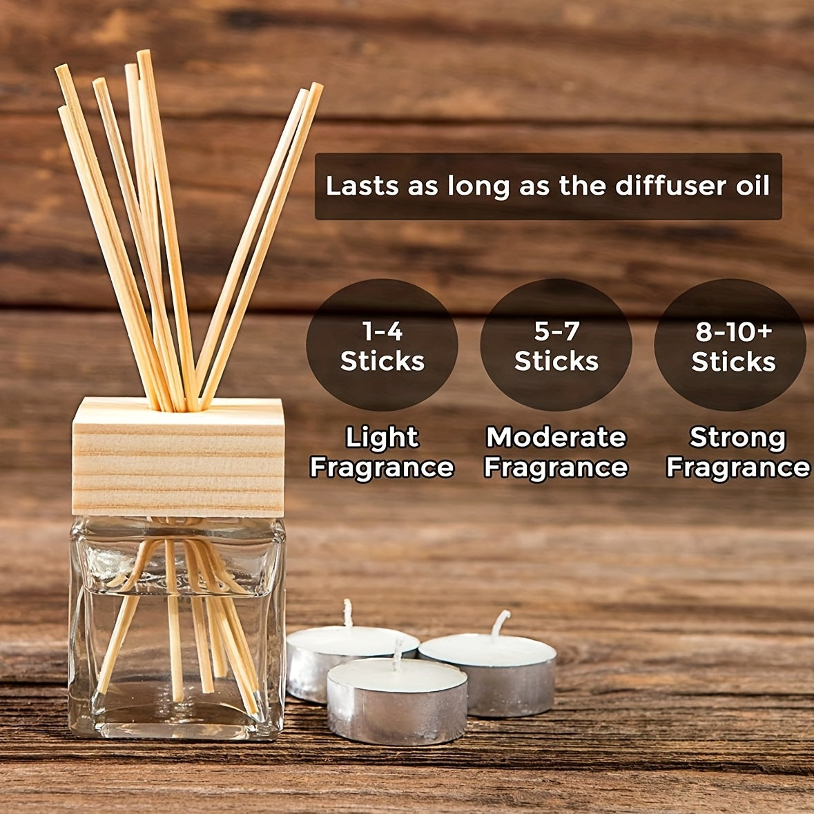 50pcs Natural Rattan Reed Diffuser Sticks - Long-lasting Aroma Refills for Spa and Fragrance (24cm x 3mm)