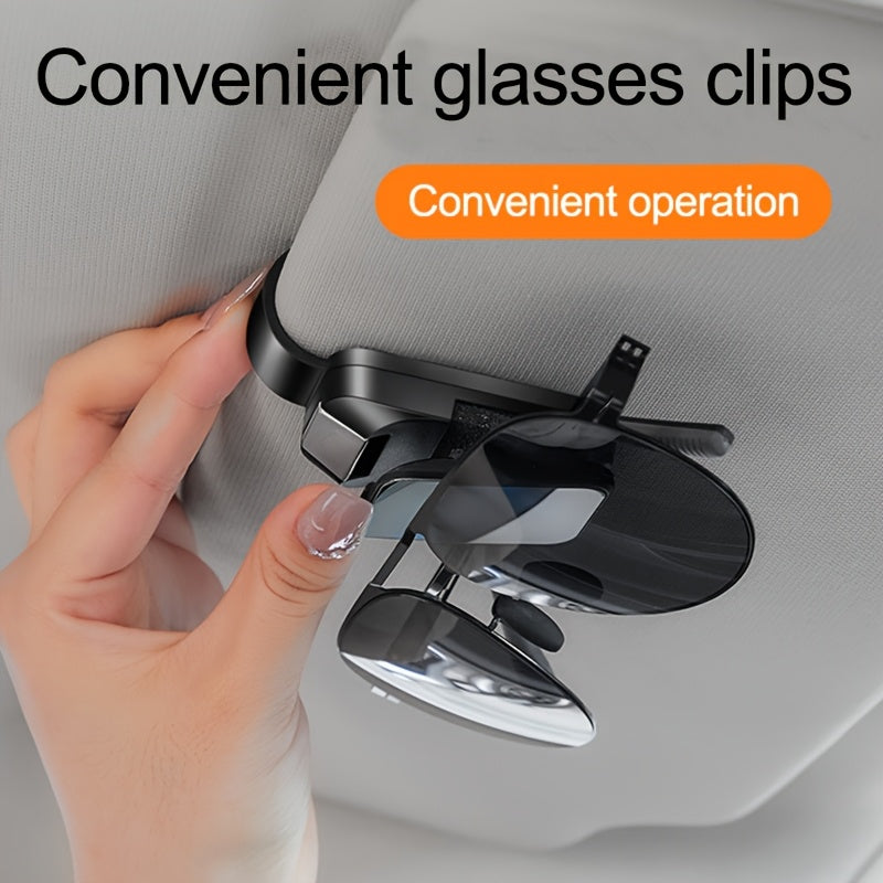 YAILIS Car Fashion Glasses Clip Holder - Fits on Sun Visor, Holds Glasses, Cards, Tickets; Made of Durable ABS Resin with Shading Board.