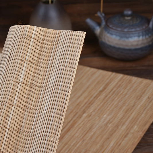 1 piece of Bamboo Tea Mat, Edgeless Cutting Bamboo Tea Mat, Bamboo Curtain, Bamboo Tea Chair Mat, Kitchen Tools, DIY Kitchen Supplies, Tea Accessories