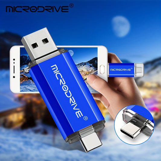 High-speed USB Type-C Microdrive available in 32GB, 64GB, and 128GB sizes.