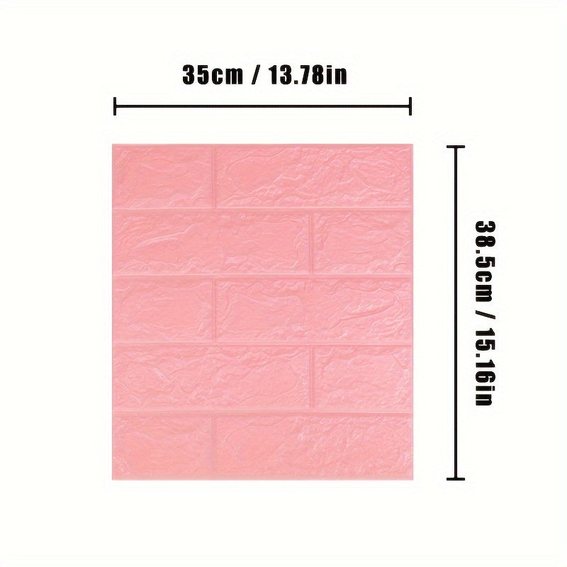 3D wall stickers in packs of 20-50 pieces, self-adhesive soft pack with brick pattern for covering wall defects and preventing collisions and moisture damage.