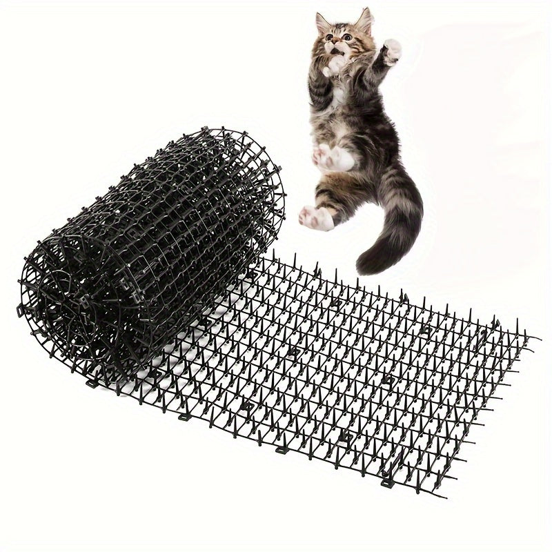 Cat and dog repellent mat with spikes for indoor and outdoor use. Comes with 8 garden nails.