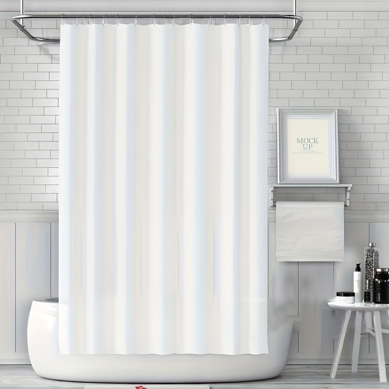 Waterproof shower curtain with magnets and hooks, easy to clean, suitable for all seasons including Christmas.