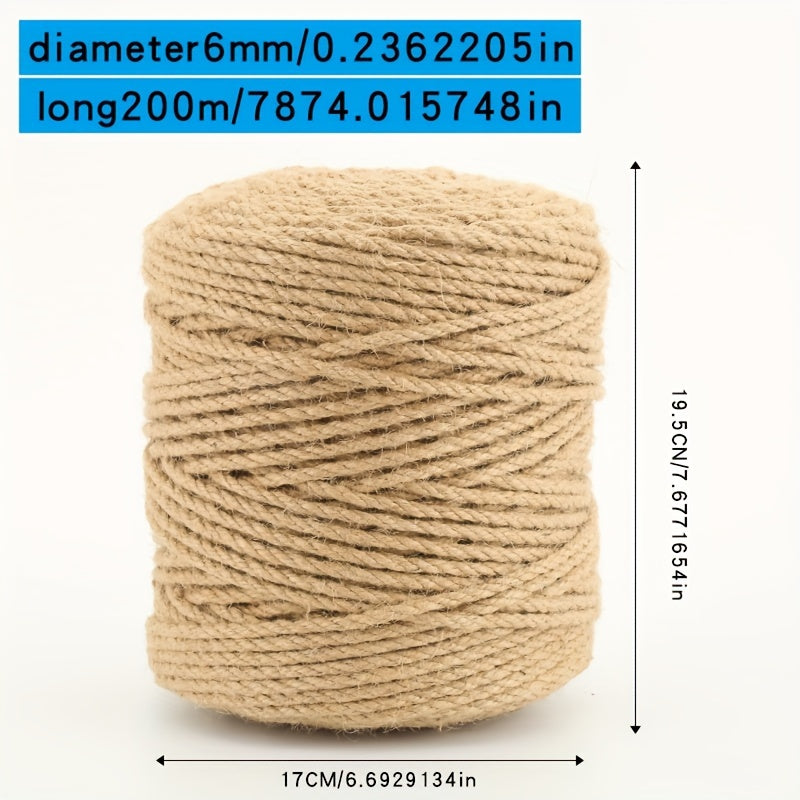 Jute twine rope for DIY crafts, gift wrapping, and decorative projects