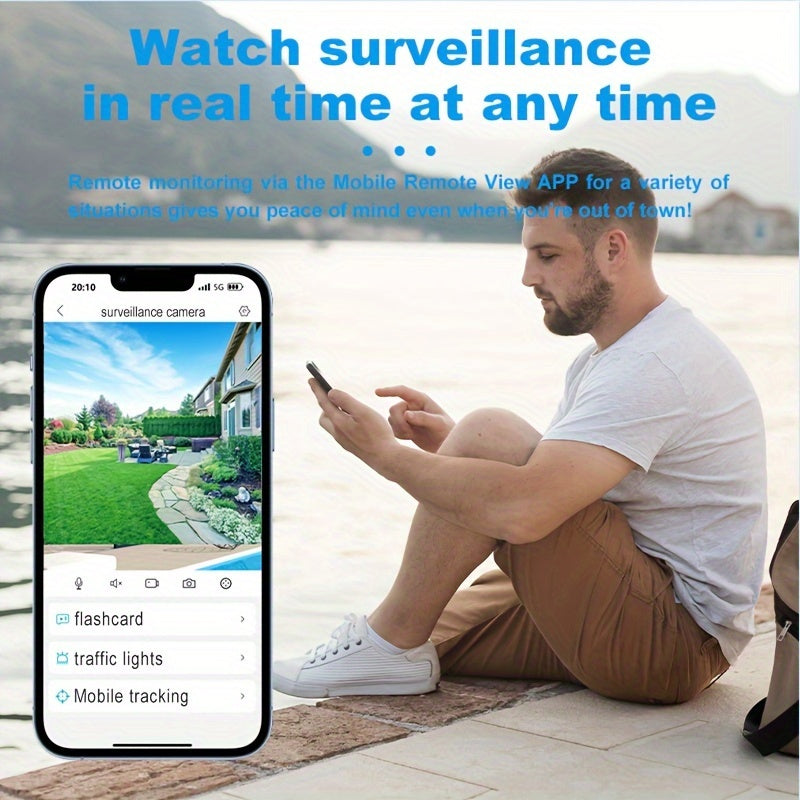 Introducing the YIIYRY Outdoor WiFi Security Camera - Experience wireless 1080p surveillance with night vision, two-way audio, PTZ rotation, USB powered design. Made of durable ABS material, this camera offers optional cloud storage and is compatible