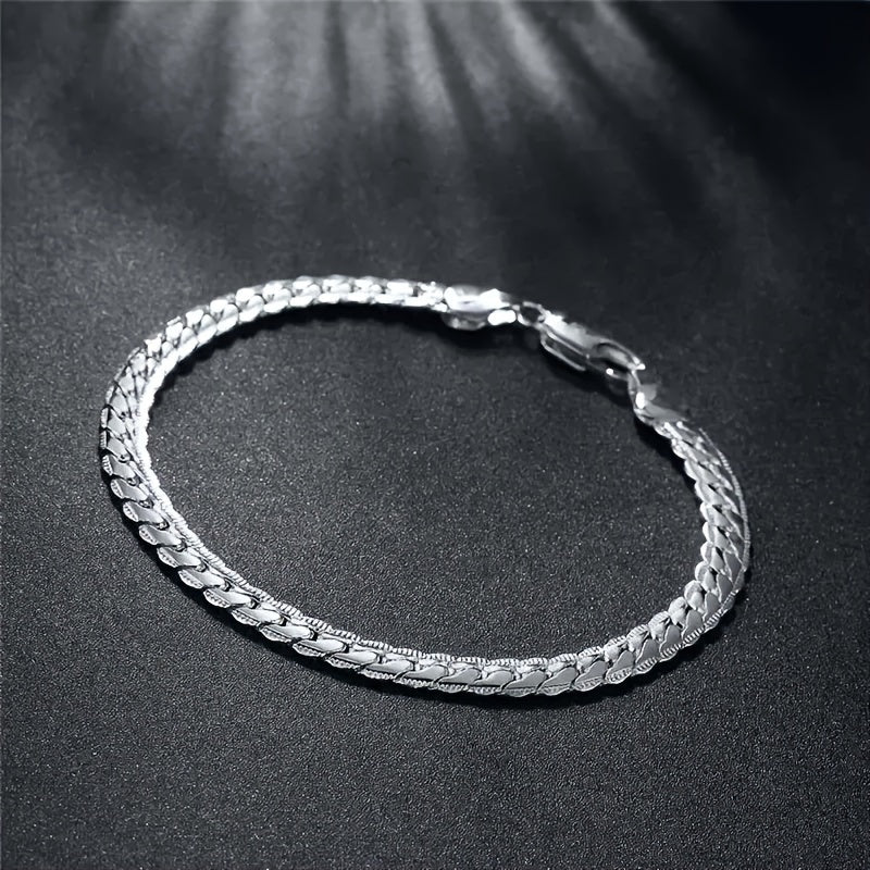 Elegant silver bracelet ideal for weddings and special events.