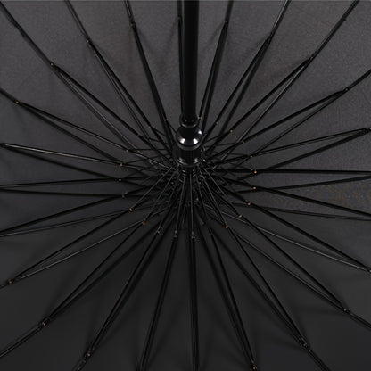 1 Samurai-Inspired Black Umbrella with Sword Handle - 24-Rib Durability, Foldable Design, Impact Cloth Material - Martial Arts Style for Everyday Use