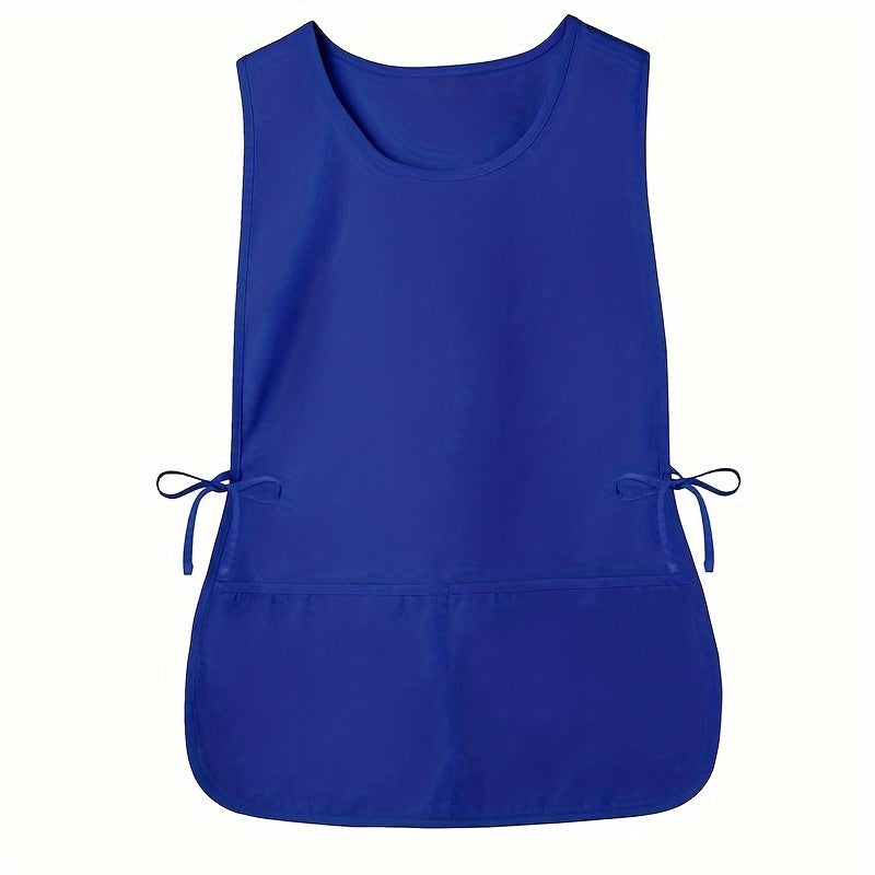 Polyester cobbler apron with pockets, a durable professional choice for supermarket and home use.