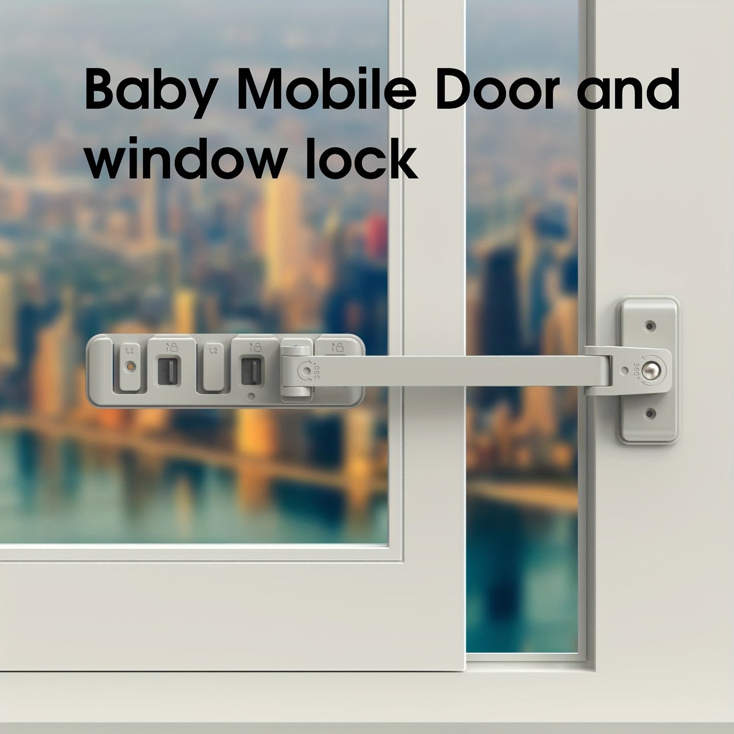 Keep Your Children Safe with the Easy-Install Window Lock - Prevents Falls and Sliding, Ensures Safety, Non-Toxic Light Gray Color, by LOOKTOSEE