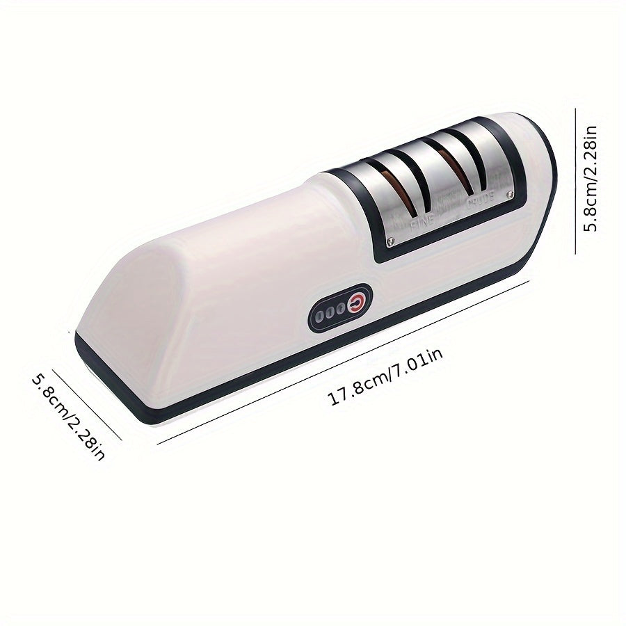 Electric knife sharpener with USB charging, lithium battery, fast automatic sharpening for kitchen knives - ABS material - multifunctional