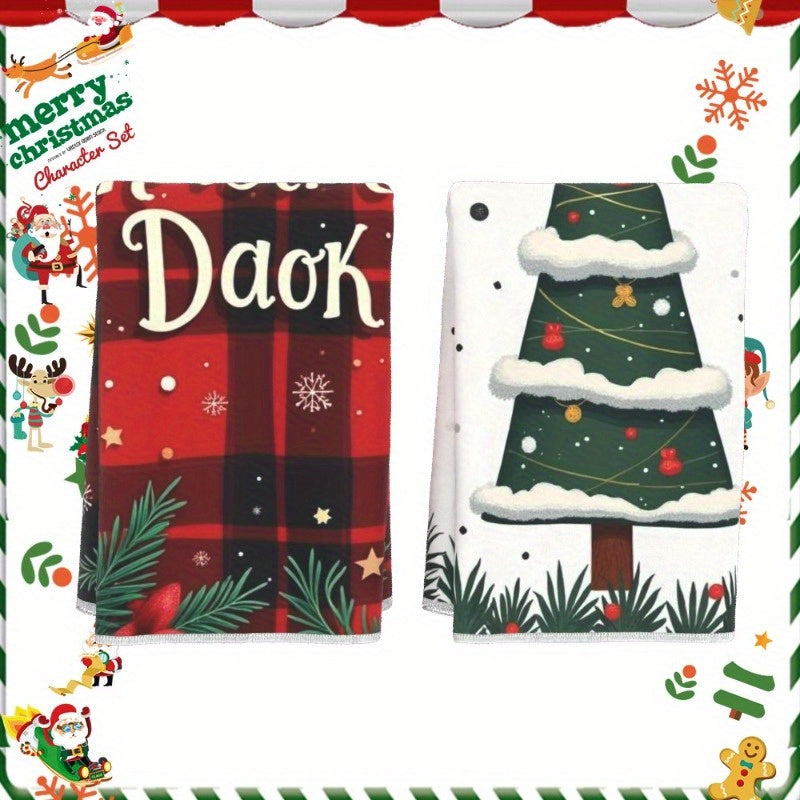 Get ready for the holiday season with this 2-piece kitchen towel set measuring 45.72X66.04 cm. Perfect for tea time and Christmas decorations, these towels feature a soft design that is ideal for winter festivities. Give the gift of style and convenience