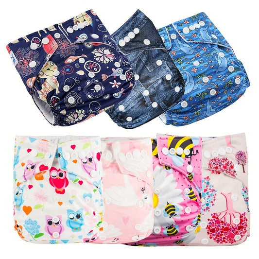 Adjustable Pocket Cloth Diapers for Baby Girls & Boys - Reusable and Waterproof