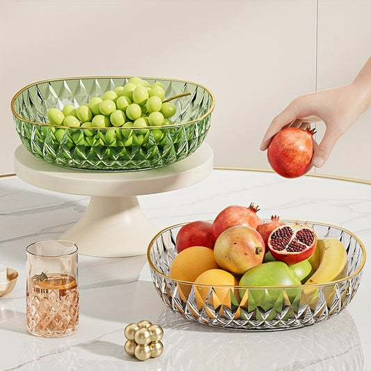 Home living room fruit tray for fruits, snacks, and candy in office.